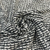Italian alpaca blend boucle' sweater knit - black/white/metallic silver 1.375 yd