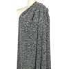 Italian alpaca blend boucle' sweater knit - black/white/metallic silver 1.375 yd