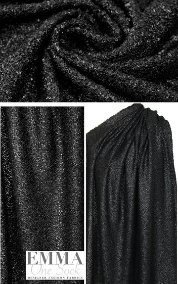 Nico1e Mi11er sparkle boucle' knit - jet black