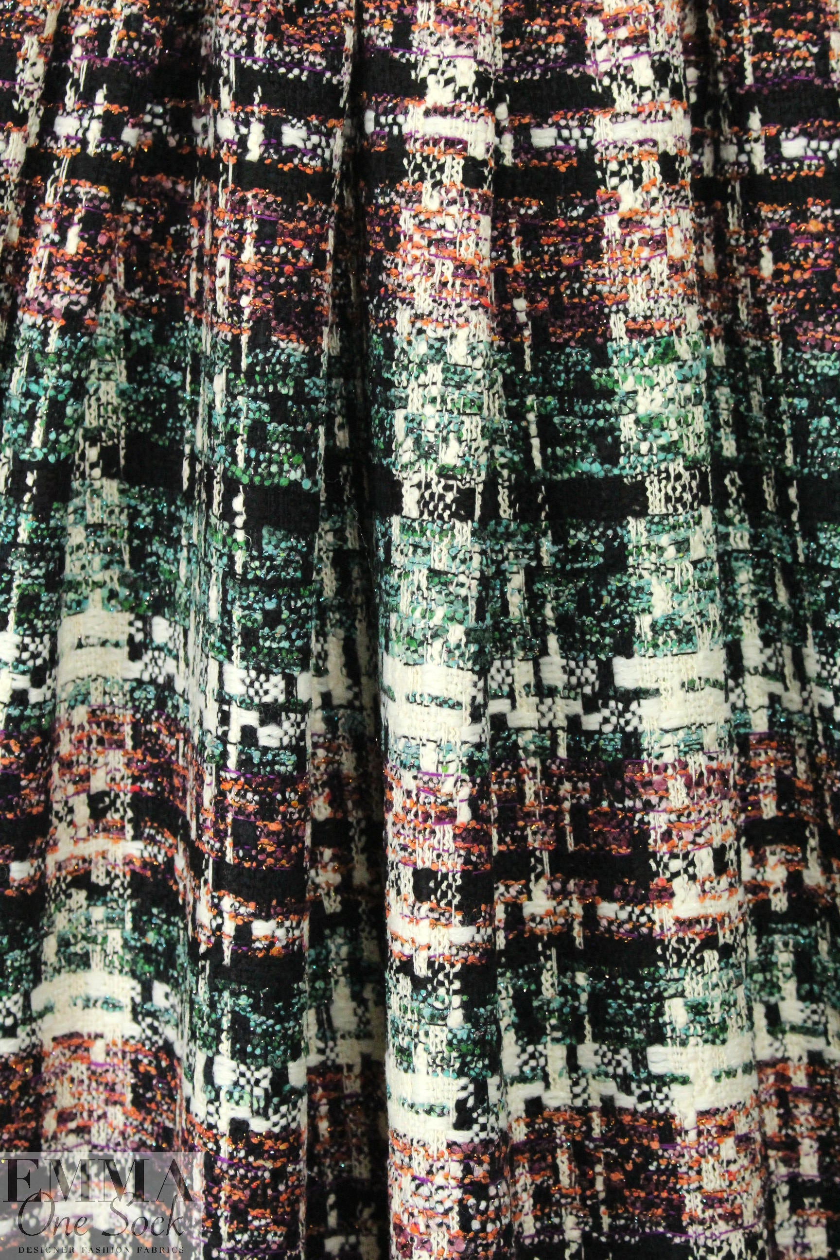 A1ice & O1ivia forest/plum fancy weave plaid boucle'