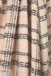 famous designer wool plaid boucle' - pink blush/black 1 yard