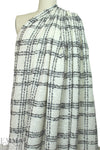 famous designer wool plaid boucle' - winter white/black 1.66 yds