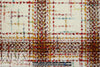 Italian wool blend boucle' plaid - cream/curry/aqua
