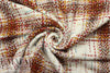 Italian wool blend boucle' plaid - cream/curry/aqua