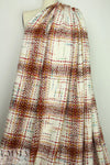 Italian wool blend boucle' plaid - cream/curry/aqua