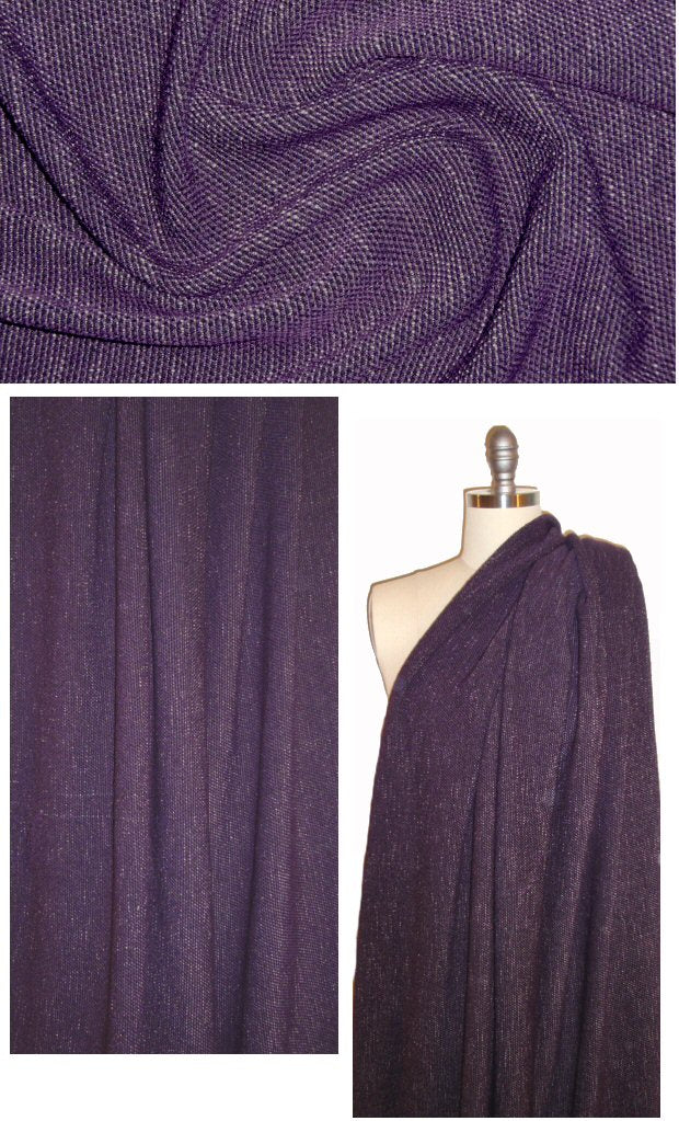 Italian cotton blend stretch boucle' woven - mulberry .875 yds