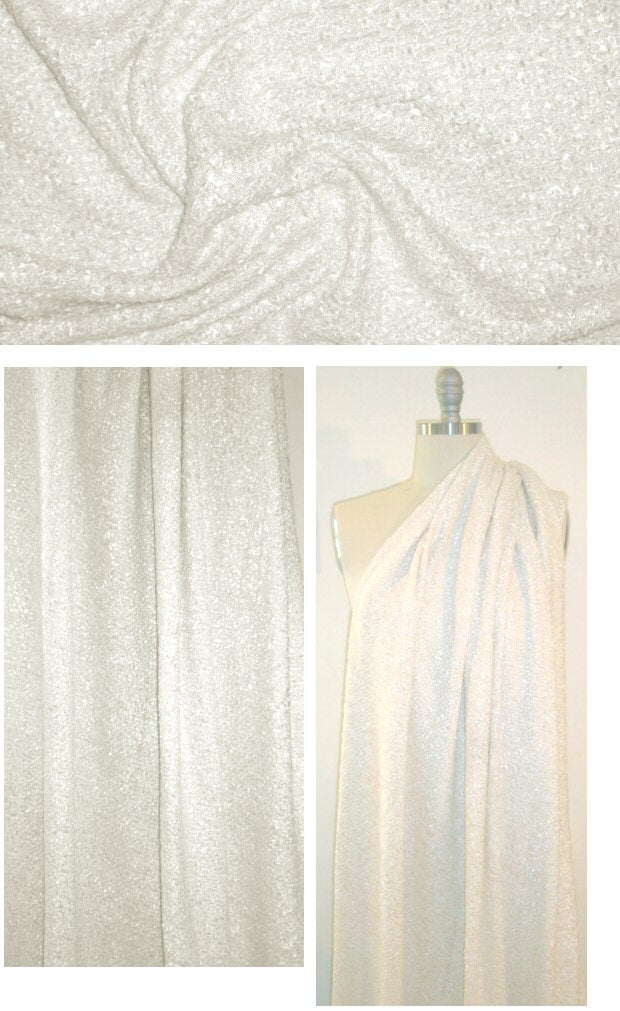'French tweed' viscose blend boucle' - cream .9 yds