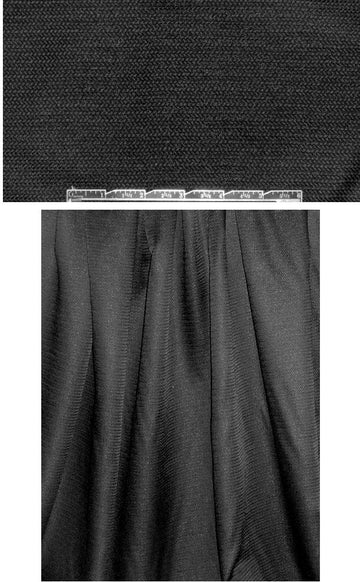 French braided weave drapey visc/wool blend - black