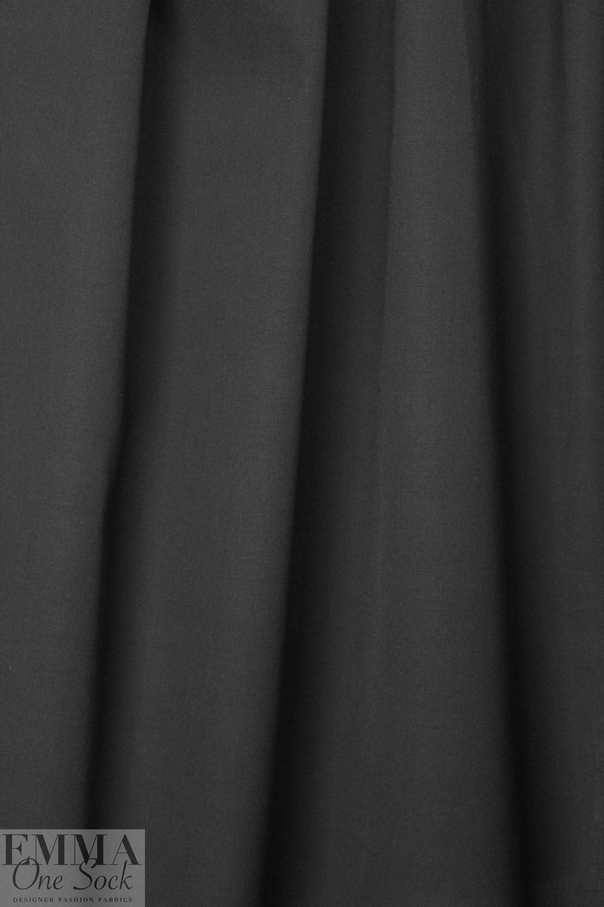 Japanese super fine cotton broadcloth - black .75 yds