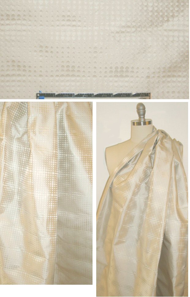 ombre dot all silk jacquard brocade - champagne 1.95 yds