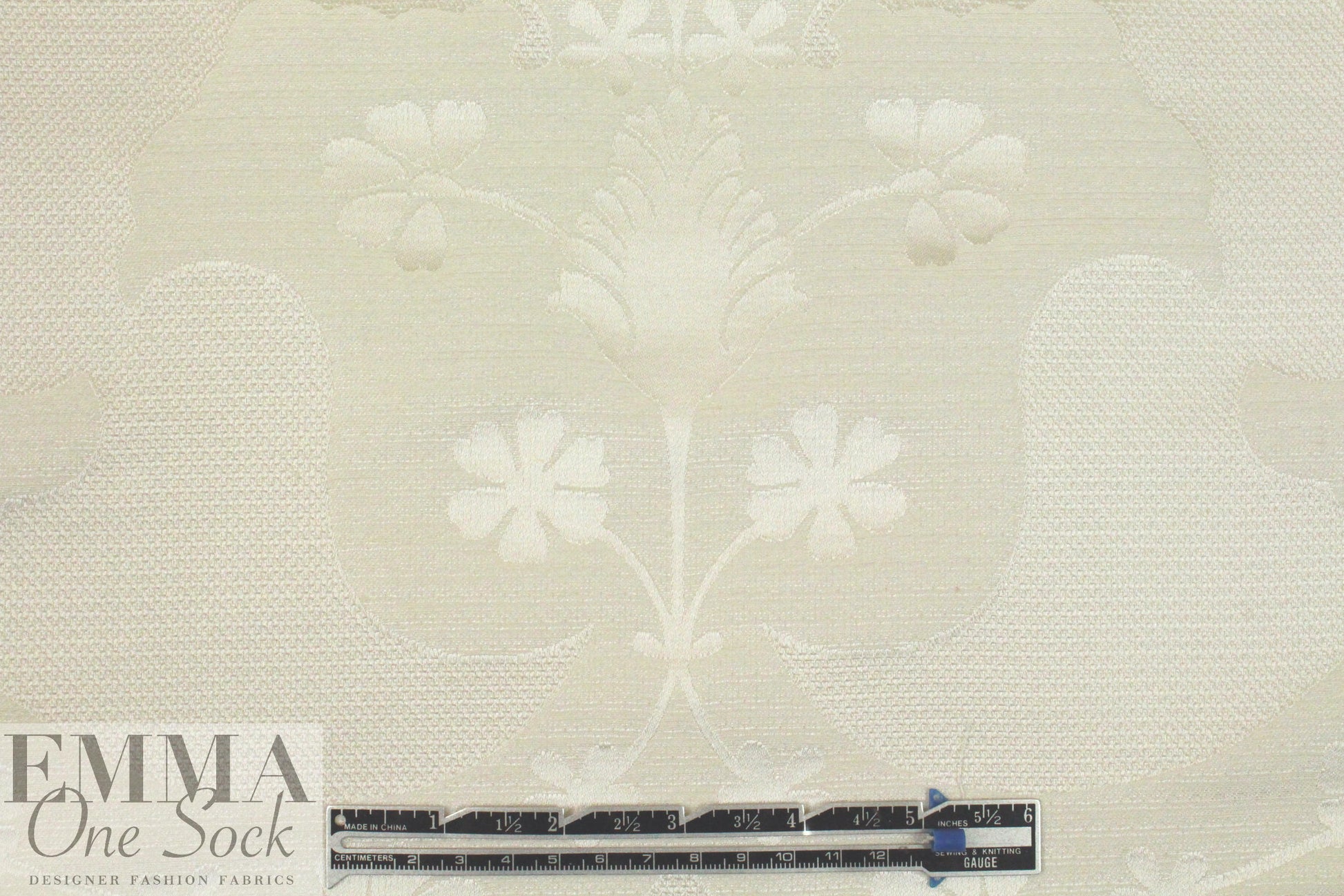 decorative design silk/linen damask - cream 2.125 yd