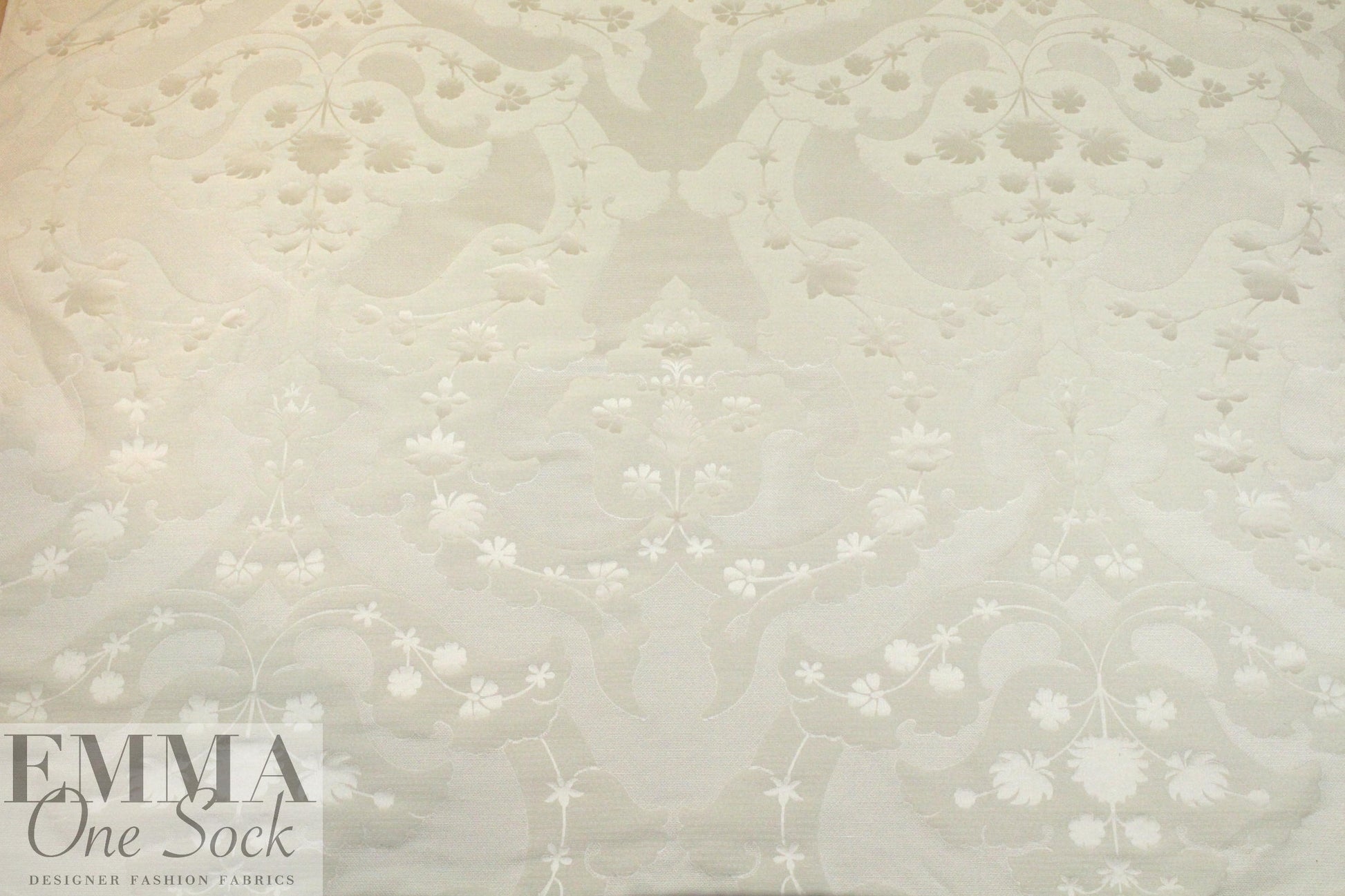 decorative design silk/linen damask - cream