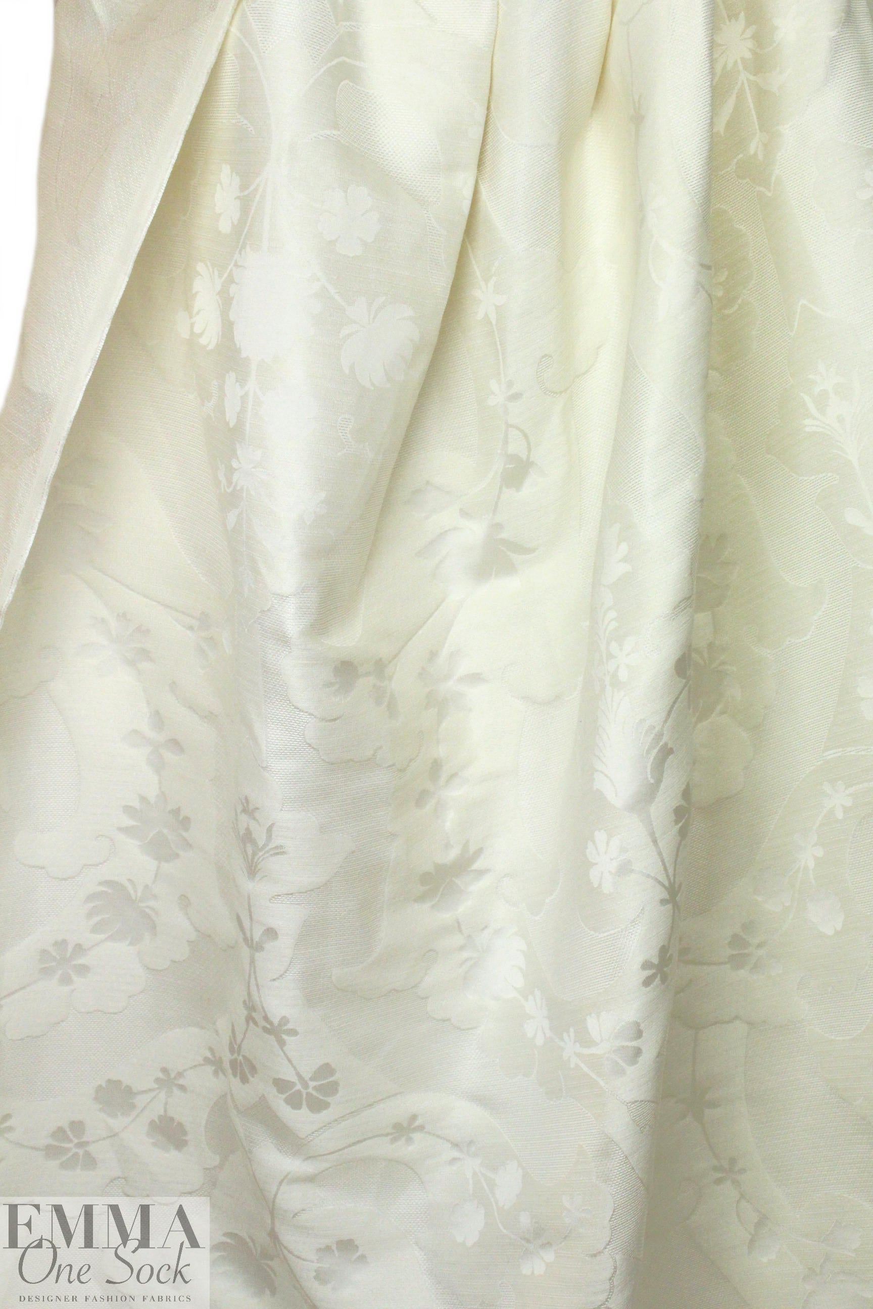 decorative design silk/linen damask - cream
