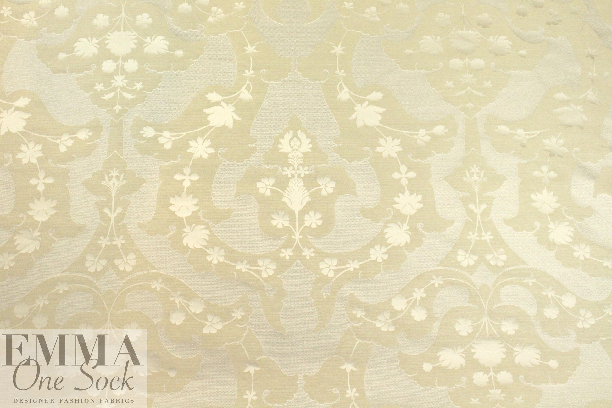decorative design silk/linen damask - champagne