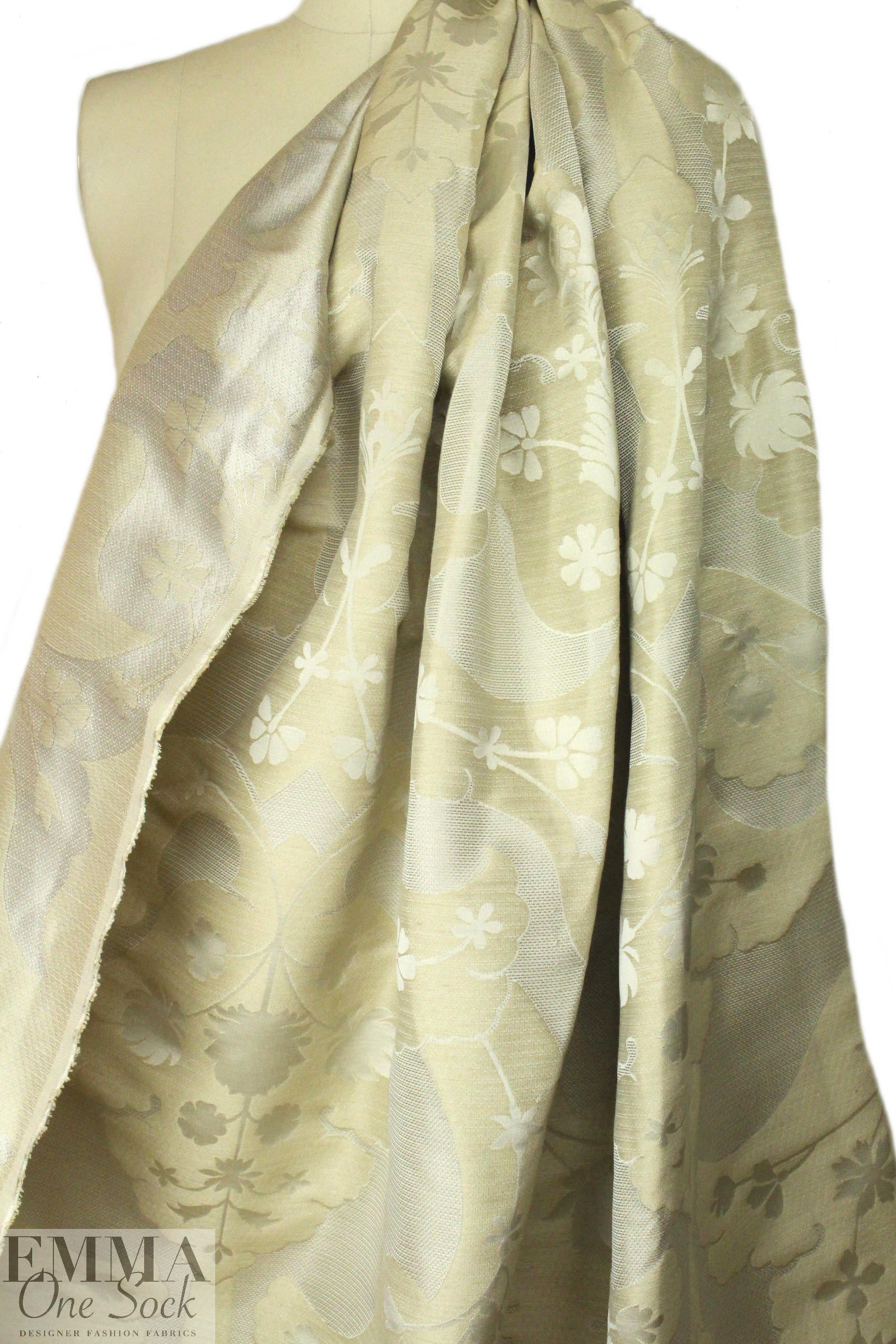 decorative design silk/linen damask - champagne