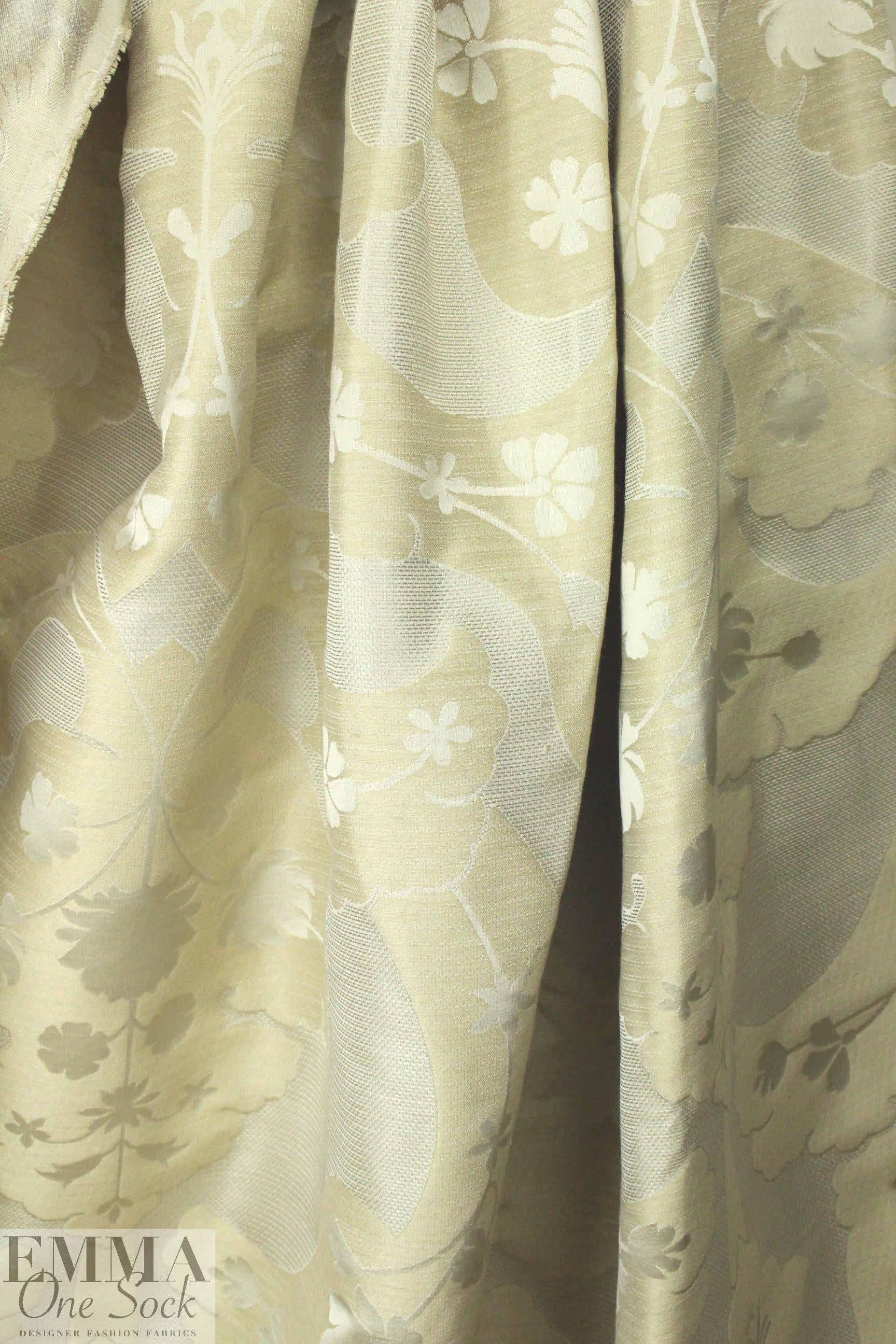 decorative design silk/linen damask - champagne