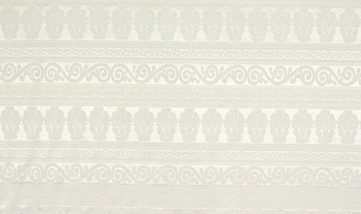 French decorative, textured stripe cream brocade 2 yd