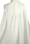 French decorative, textured stripe cream brocade 2 yd