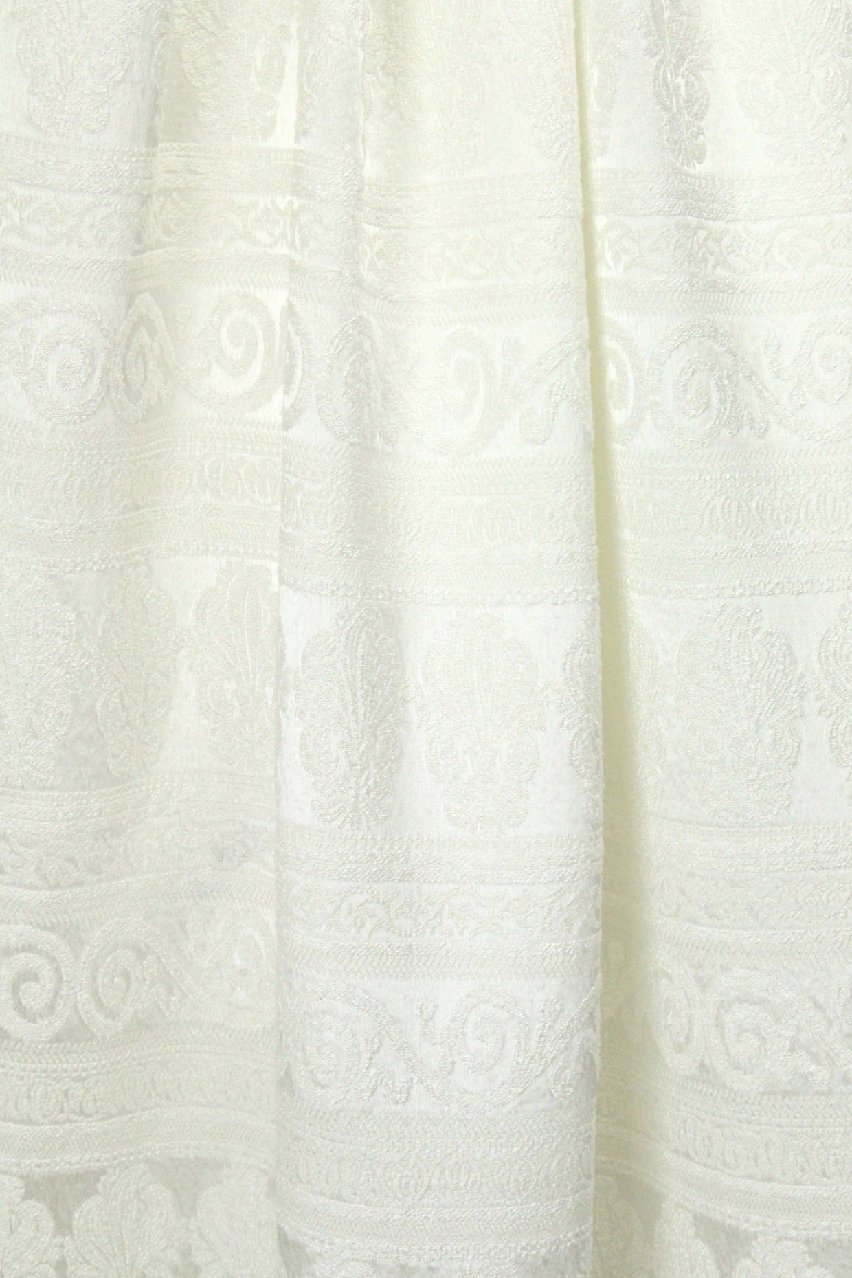 French decorative, textured stripe cream brocade 2 yd