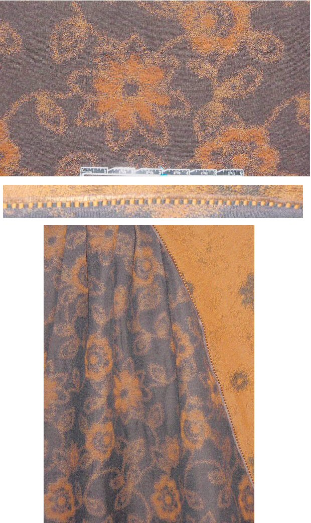 French espresso/pumpkin flower cotton blend brocade