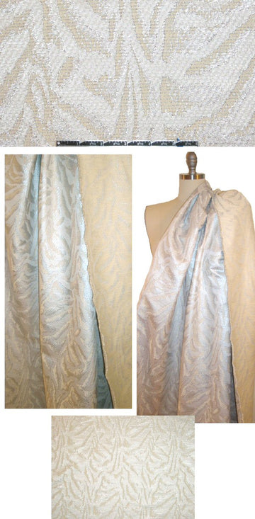 Italian silver/ivory design jacquard brocade 2 yd
