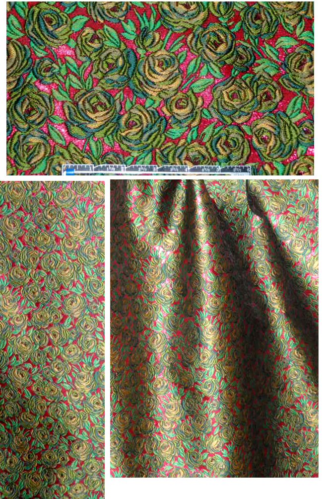 Italian holiday rose fancy brocade w/metallic