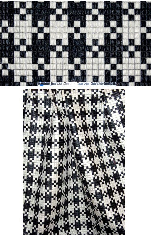 Italian waxy-look 'crossword' brocade