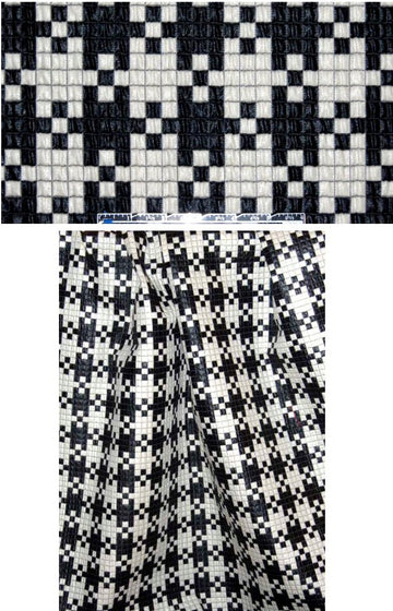 Italian waxy-look 'crossword' brocade