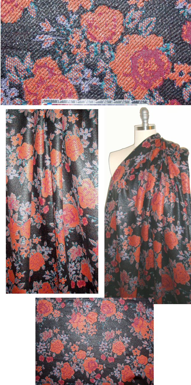 French vintage floral 4-way sweater knit brocade 1.125 yds