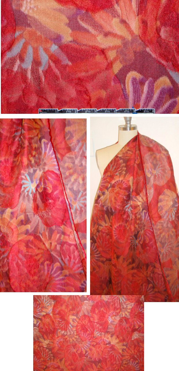 Italian spice-toned fancy layered flowers brocade