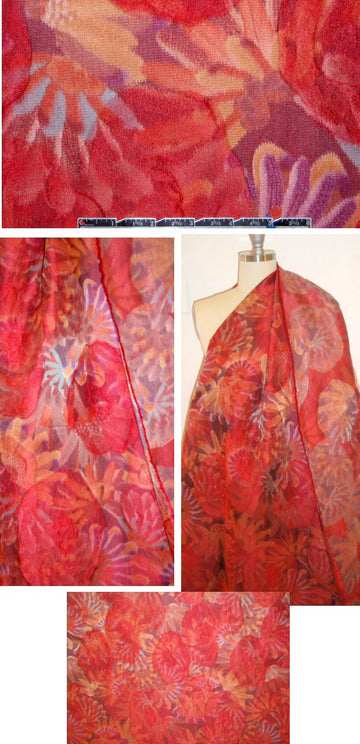 Italian spice-toned fancy layered flowers brocade