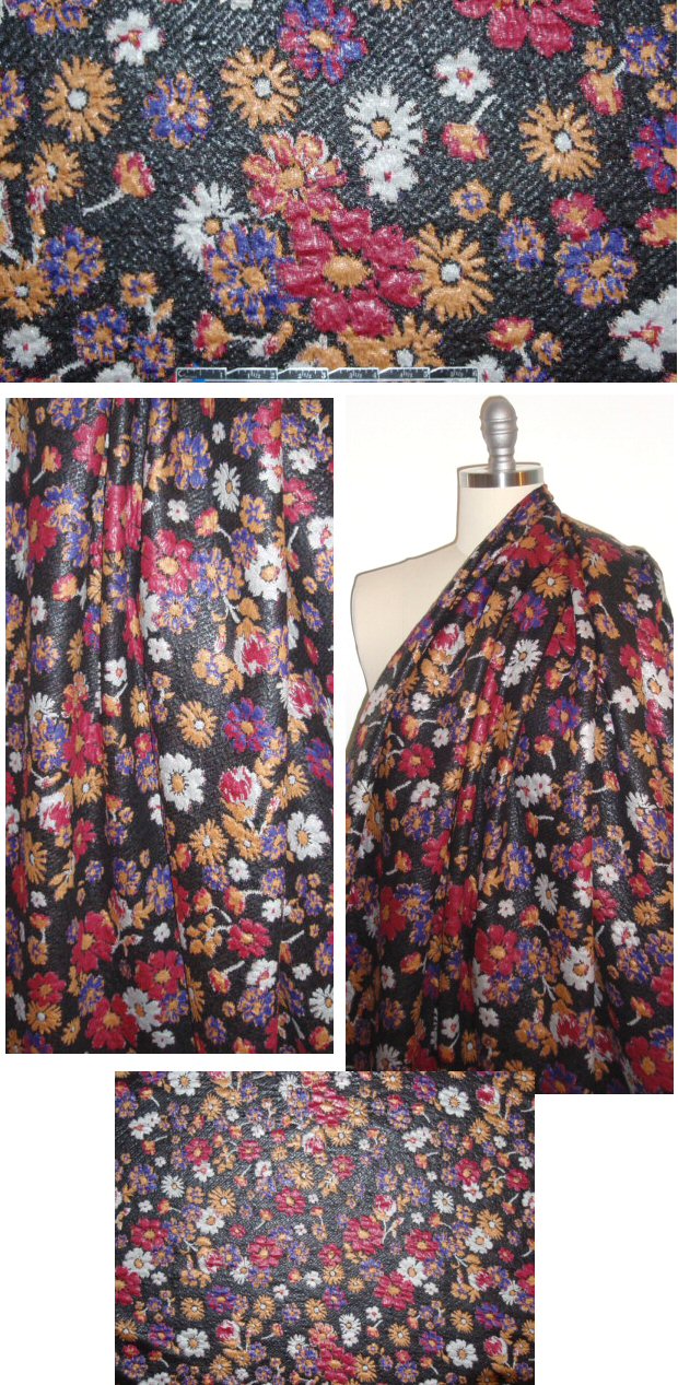 French daisy floral 4-way sweater knit brocade .625 yds