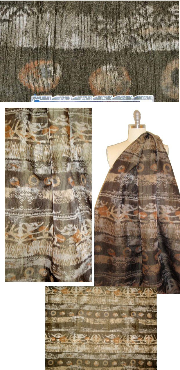 Italian over-printed brocade - bronze/spice