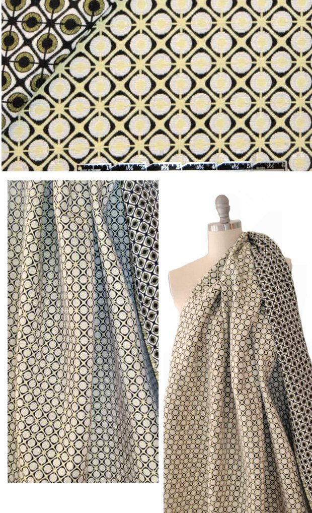 French lemon graphic jacquard brocade