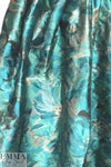 French painterly floral jacquard brocade - turquoise