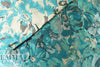 French painterly floral jacquard brocade - turquoise