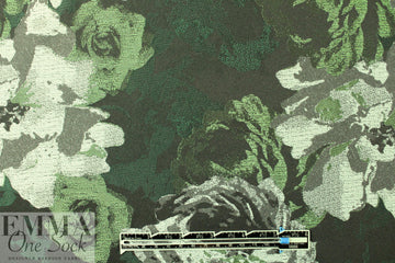 French painterly floral jacquard brocade - greens 1.5 yds