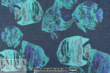 French 'aquarium scene' sparkly jacquard brocade 1.5 yd