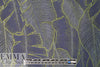 French stylized leaf brocade - sulpher/navy/light blue 1.5 yds