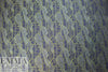 French stylized leaf brocade - sulpher/navy/light blue 1.5 yds