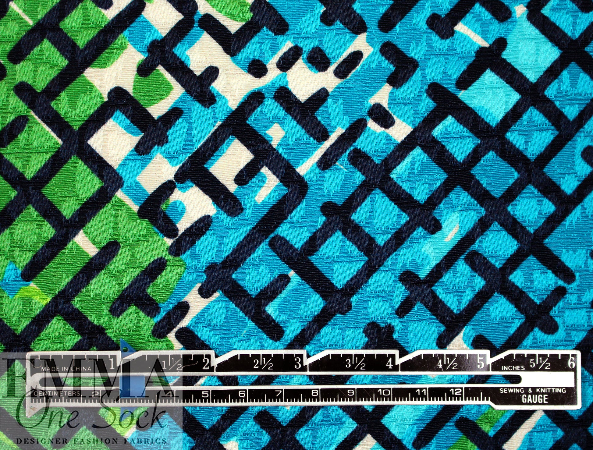 JCrew cotton/viscose blend brocade - blue/green overprint 1.75 yd