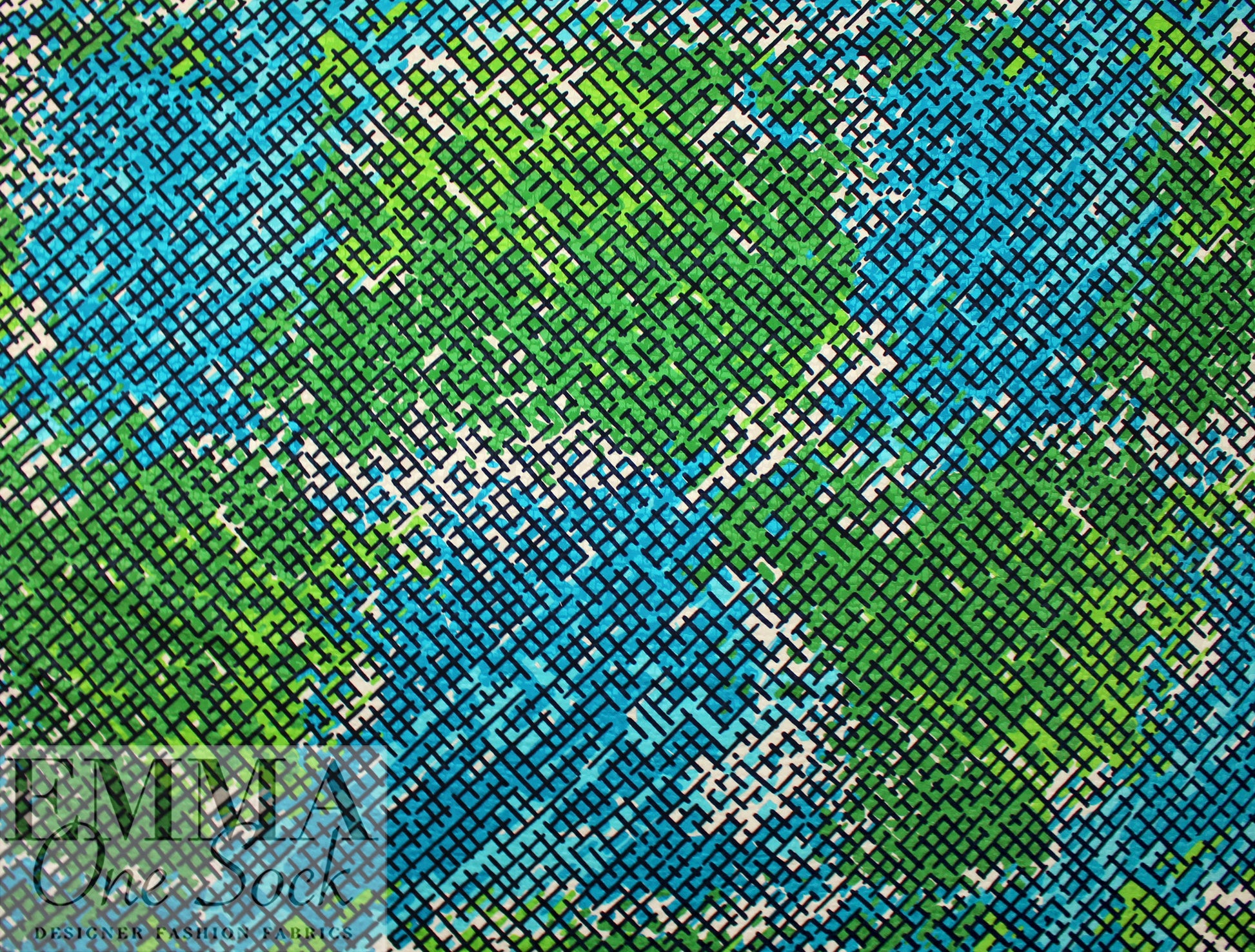 JCrew cotton/viscose blend brocade - blue/green overprint 2.25 yd