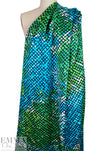 JCrew cotton/viscose blend brocade - blue/green overprint 2.25 yd