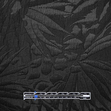 famous designer textured matelasse' flower brocade - black 1 yard