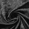 famous designer textured matelasse' flower brocade - black 1 yard