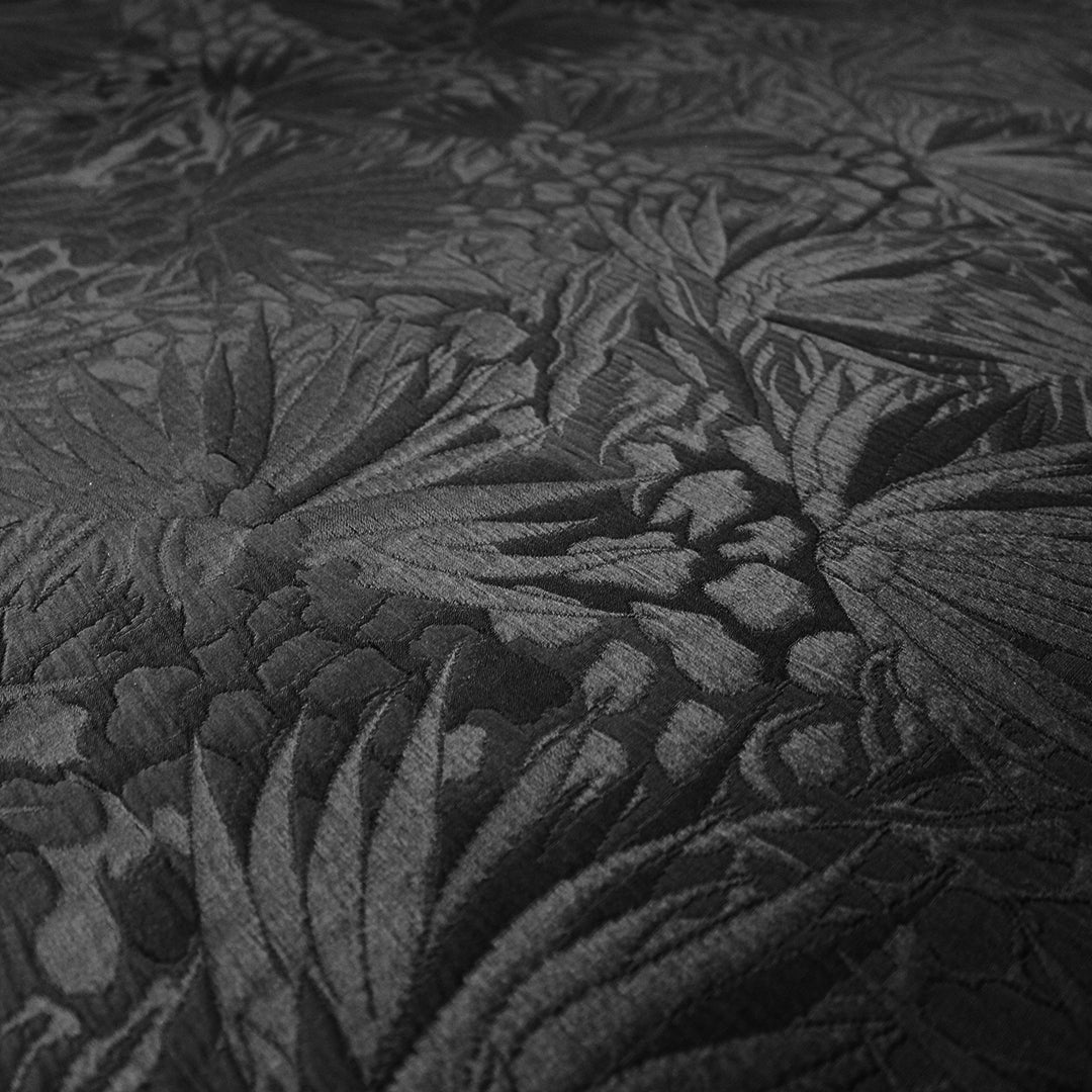 famous designer textured matelasse' flower brocade - black .5 yds