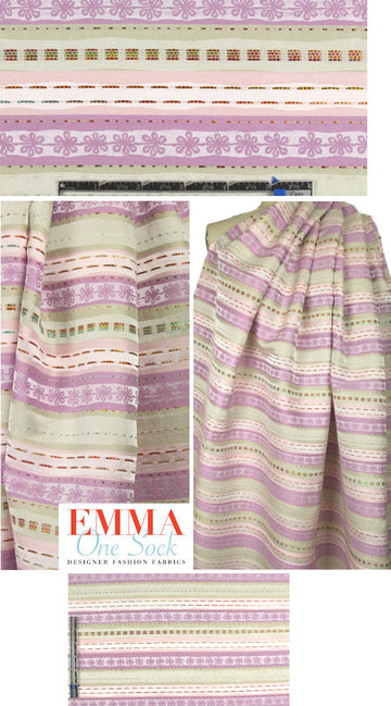 French pastel tones striped jacquard brocade