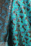 ginkgo leaves jacquard brocade - shades of teal
