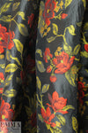 'Carmen' red floral jacquard brocade