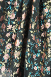 Asian flower jacquard brocade - pink/gold/black